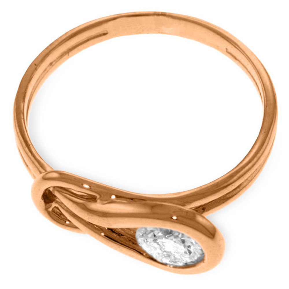 14K. SOLID GOLD RING WITH 0.50 CT. NATURAL DIAMOND (Rose Gold) - Picture 2 of 2